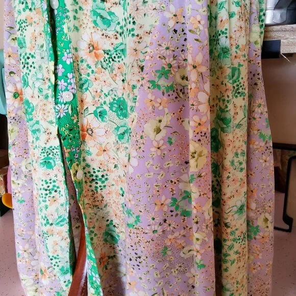 LOFT Maxi Dress Epitome of Spring Colorful Garden Size M Viscose - Picture 2 of 8